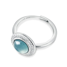 Natural Jade Ring Adjustable Silver Jadeite Ring