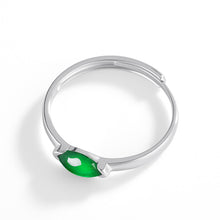Natural Jade Ring Adjustable Silver Jadeite Ring