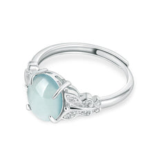 Natural Jade Ring Adjustable Silver Jadeite Ring