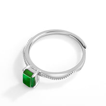Natural Jade Ring Adjustable Silver Jadeite Ring