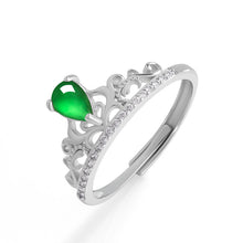 Natural Jade Ring Adjustable Silver Jadeite Ring