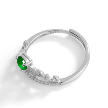 Natural Jade Ring Adjustable Silver Jadeite Ring