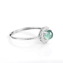 Natural Jade Ring Adjustable Silver Jadeite Ring