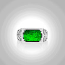 Natural Jade Ring Adjustable Silver Jadeite Ring