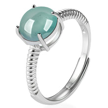Natural Jade Ring Adjustable Silver Jadeite Ring