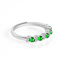 Natural Jade Ring Adjustable Silver Jadeite Ring