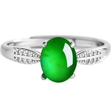Natural Jade Ring Adjustable Silver Jadeite Ring