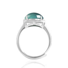 Natural Jade Ring Adjustable Silver Jadeite Ring