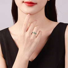 Natural Jade Ring Adjustable Silver Jadeite Ring