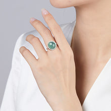 Natural Jade Ring Adjustable Silver Jadeite Ring