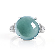 Natural Jade Ring Adjustable Silver Jadeite Ring