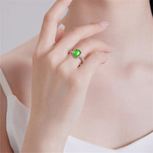 Natural Jade Ring Adjustable Silver Jadeite Ring