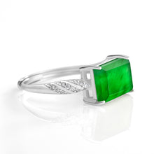 Natural Jade Ring Adjustable Silver Jadeite Ring