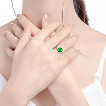 Natural Jade Ring Adjustable Silver Jadeite Ring