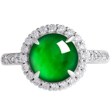Natural Jade Ring Adjustable Silver Jadeite Ring