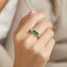 Natural Jade Ring Adjustable Silver Jadeite Ring