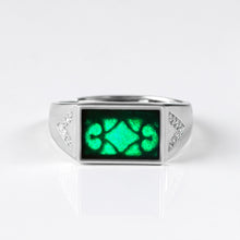 Natural Jade Ring Adjustable Silver Jadeite Ring