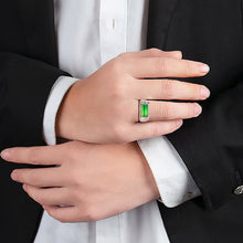 Natural Jade Ring Adjustable Silver Jadeite Ring