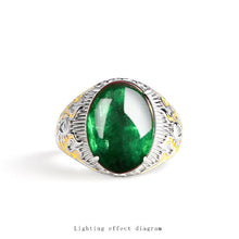 Natural Jade Ring Adjustable Silver Jadeite Ring