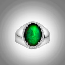 Natural Jade Ring Adjustable Silver Jadeite Ring