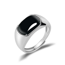 Natural Jade Ring Adjustable Silver Jadeite Ring