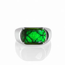Natural Jade Ring Adjustable Silver Jadeite Ring