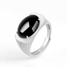 Natural Jade Ring Adjustable Silver Jadeite Ring