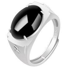 Natural Jade Ring Adjustable Silver Jadeite Ring