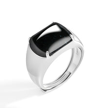 Natural Jade Ring Adjustable Silver Jadeite Ring