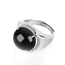 Natural Jade Ring Adjustable Silver Jadeite Ring