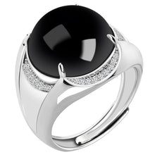 Natural Jade Ring Adjustable Silver Jadeite Ring