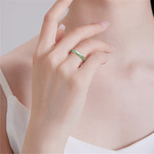 Natural Jade Ring Bamboo Jadeite Band Ring