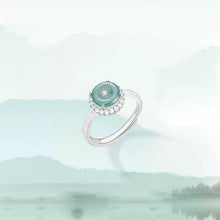 Natural Jade Ring Jadeite Silver Adjustable Ring