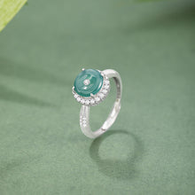 Natural Jade Ring Jadeite Silver Adjustable Ring