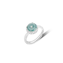 Natural Jade Ring Jadeite Silver Adjustable Ring