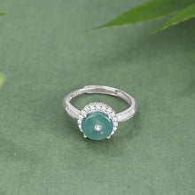 Natural Jade Ring Jadeite Silver Adjustable Ring