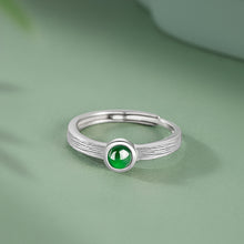 Natural Jade Ring Jadeite Silver Adjustable Ring
