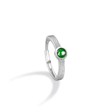 Natural Jade Ring Jadeite Silver Adjustable Ring
