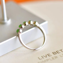Natural Jade Ring Nephrite Silver Adjustable Ring