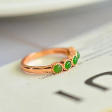 Natural Jade Ring Nephrite Silver Adjustable Ring