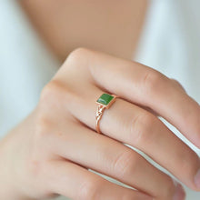 Natural Jade Ring Nephrite Silver Adjustable Ring