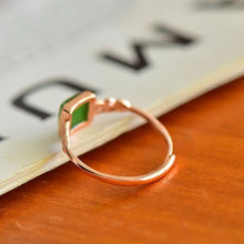 Natural Jade Ring Nephrite Silver Adjustable Ring