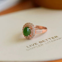 Natural Jade Ring Nephrite Silver Adjustable Ring