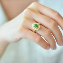 Natural Jade Ring Nephrite Silver Adjustable Ring