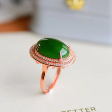 Natural Jade Ring Nephrite Silver Adjustable Ring TURG342