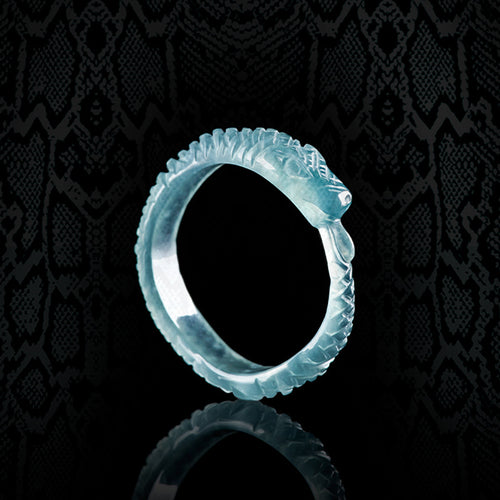 Natural Jade Ring Snake Jadeite Band Ring