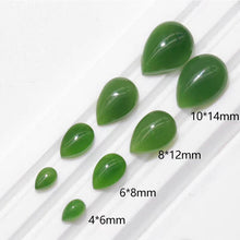 Natural Jade Teardrop Shape Green Nephrite Cab