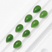 Natural Jade Teardrop Shape Green Nephrite Cab