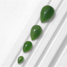 Natural Jade Teardrop Shape Green Nephrite Cab