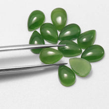 Natural Jade Teardrop Shape Green Nephrite Cab